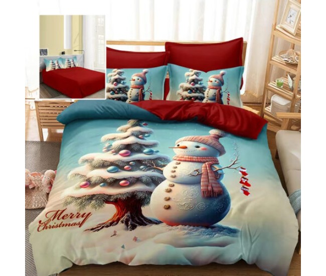 Lenjerie pat finet 3d 6 piese craciun f-xmas91 Lenjerie pat finet 3d 6 piese craciun f-xmas91